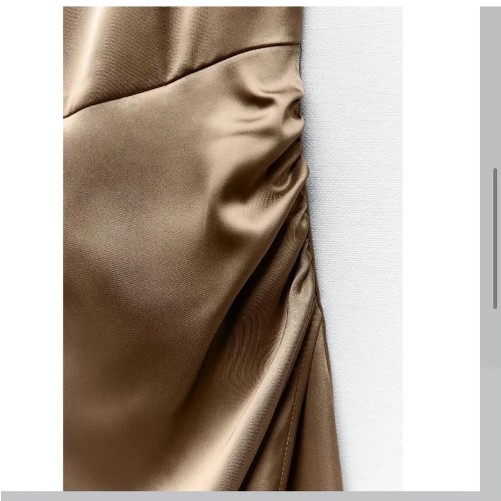 🆕(NWT) ZARA Bloggers Fav Beaded Strap Satin Midi Dress. Size LARGE - Picture 6 of 14